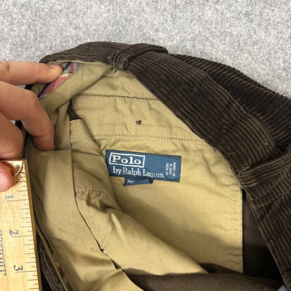 Polo Ralph Lauren Mens Brown Corduroy Pants 40x30 Straight Leg Wide Wale